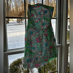 Lilly Pulitzer pull on strapless floral dress medium